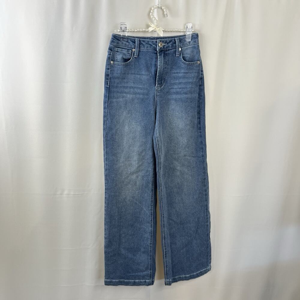 Juicy Couture Blinged Out Jeans Relaxed Wide Leg High Rise Blue Women’s Sz 1/25